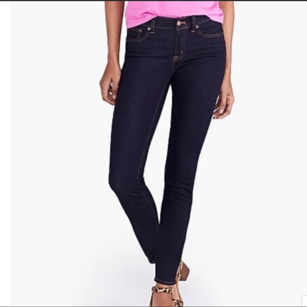 J. Crew Dark Wash Denim Mid Rise Skinny Jeans